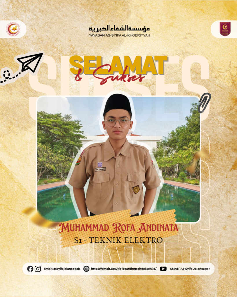 Bangga! Dua Santri SMAIT As-Syifa Boarding School Raih Golden Ticket SNBP di Institut Teknologi Sepuluh Nopember 3 smait as-syifa boarding school | 5