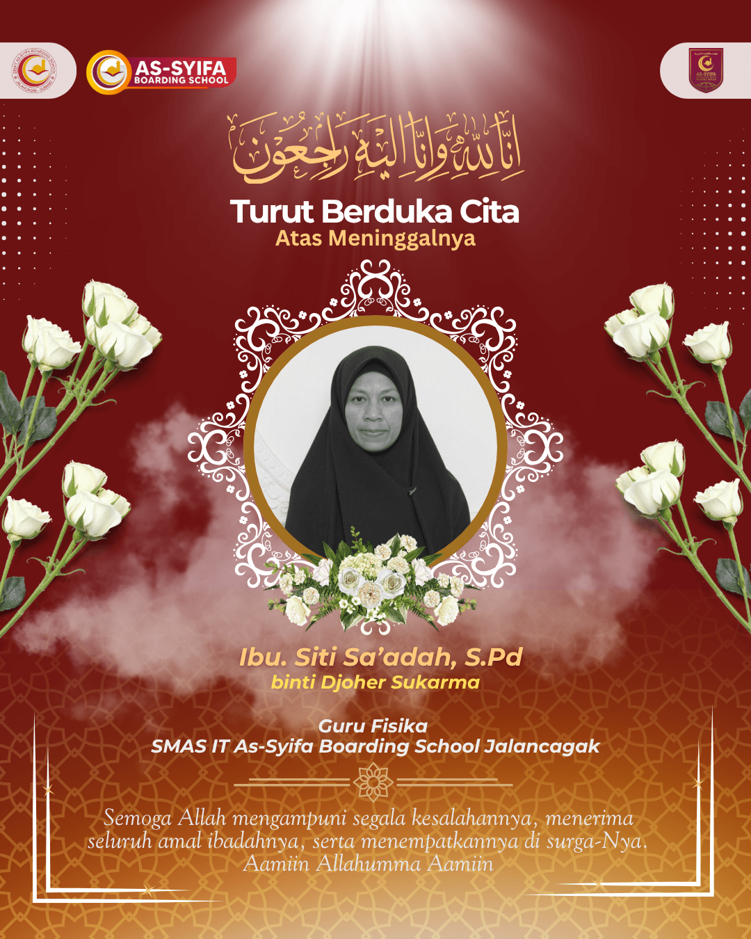 Ustadzah Siti Sa'adah guru SMAS IT As-Syifa